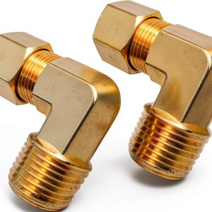 Legines Brass Compression Fitting 90° Elbow 5/16" OD x 1/8" NPT Male-0